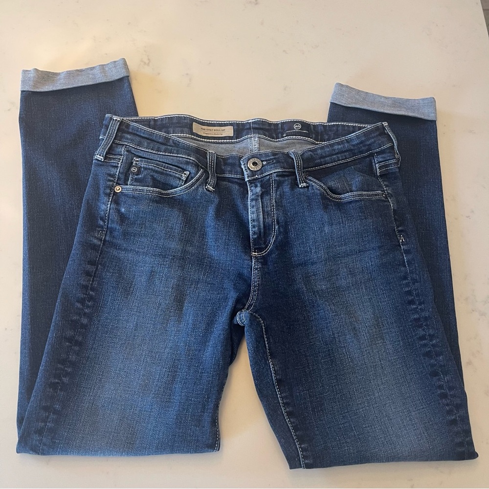 AG Adriano Goldschmied Womens Jeans Blue 28 The Stilt Cigarette Crop